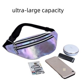 Dtymm Fanny Pack for Unisex Adults Waterproof Sports Waist Bag Purple with 2 Pockets and Adjustable Belt