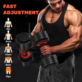 ALLVIATE Adjustable Dumbbell Set, 25/55LB Adjust Dumbbells,Single or Pair Dumbbell Weights, 5 in 1 Free Weight Dumbbell with Anti-Slip Handle, Perfect for Home Gym Exercise Equipment