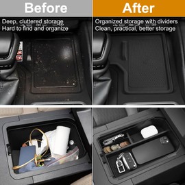 ZJIKCH Center Console Organizer Tray Wireless Charging Protective Mat Compatible with 2024 2025 Land Cruiser 250 Prado J250 LC250 Accessories