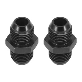 X AUTOHAUX 2pcs Auto AN10 to AN10 Male Coupling Hose Fitting Adapter Black