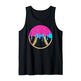 Pink and Blue Drip With Sprinkles Drip Baseball Softball Tank Top