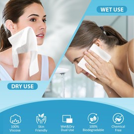 HOMEXCEL HOMEXCEL Face Towels, Disposable Face Towelette, Biodegradable Makeup Remover Dry Wipes, Super Soft Clean Facial Towels Wash Cloth for Sensitive Skin,600 Count