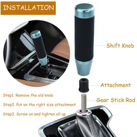 Temzzer Car Gear Shift Knob 5 Inch Weighted Shifter Stick Handle Cool Shift Lever Head for Most Manual Automatic Vehicles (Grey)