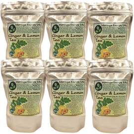 Moringa Ginger Lemon Tea 28 tea bags (Keto, Detox, Paleo, Vitamin & Minerals Booster, Vegan, Gluten-Free, Non-GMO, Caffeine-Free) (6-pack)