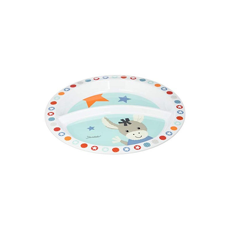 Sterntaler Emmi Donkey Baby Plate, Age 6 Months, Light Blue/Multi-Colour