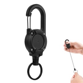 Kumomi Reel Keychain, Set of 3, Key Reel, Maximum Length 23.6 inches (60 cm), Extendable, Auto Scale, Keychain, Ultra Lightweight, Metal Wire, Durable, Multifunctional, Anti-Lost, Hanging Name Tag,