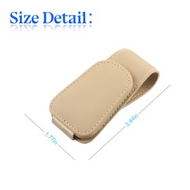 zipelo Sunglasses Holder for Car Sun Visor, 2 PCS Magnetic Leather Eyeglass Hanger, Sun Glasses Mount Clip on Visors, Ticket Card Cash Organizer, Auto Interior Accessories (Beige)