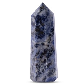 Sodalite Healing Crystal Tower Obelisk – Crystals and Healing Stones for Meditation, Reiki, Chakra Balancing, and Crystal Grids – Crystal Points for Home or Office – Spiritual Decor & Gift