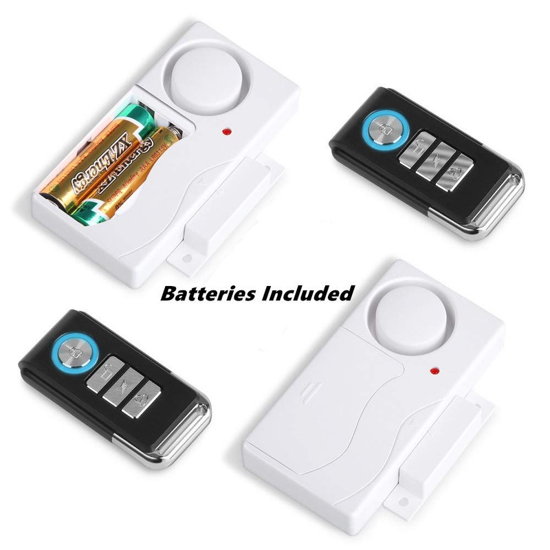 Wsdcam Wireless Door Alarm with Remote 2 Pack, Battery Included,