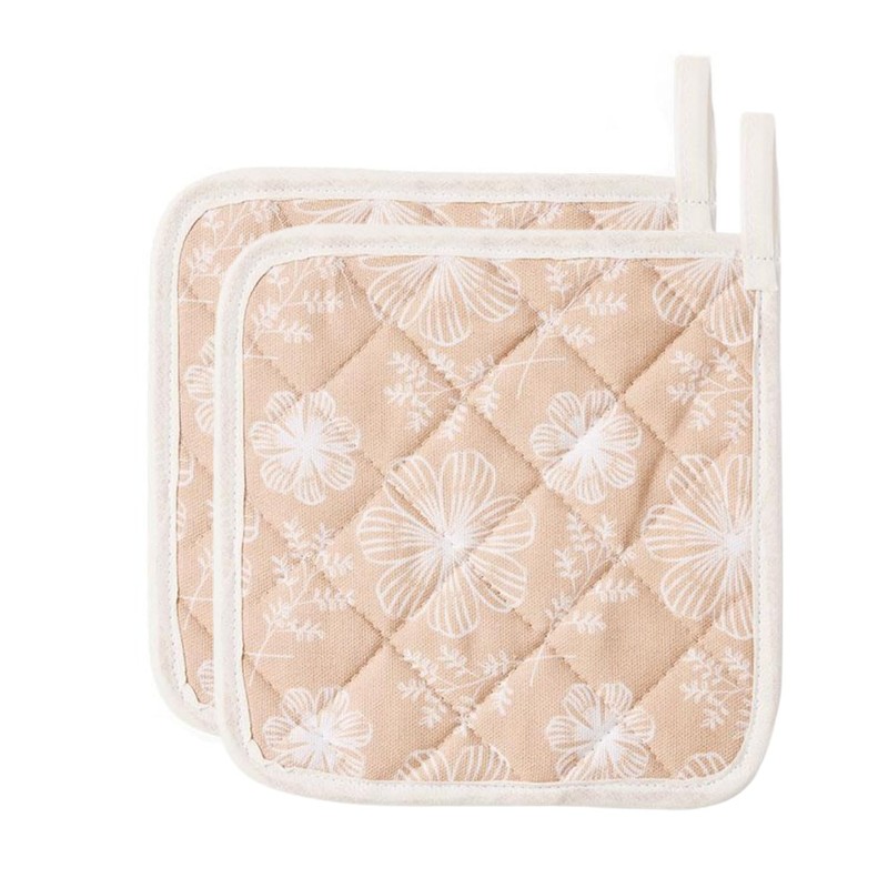Set of 2 Potholders Cotton Posy Cosy 15 x 15