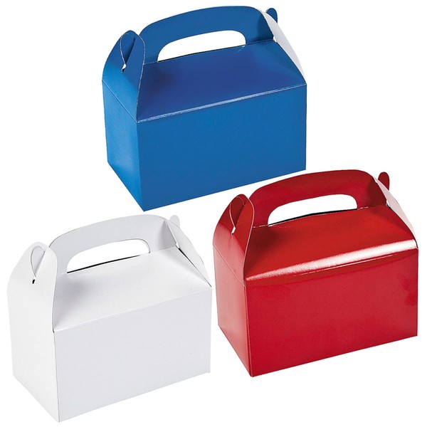 Fun Express Red, White & Blue Gable Box Favor Kit