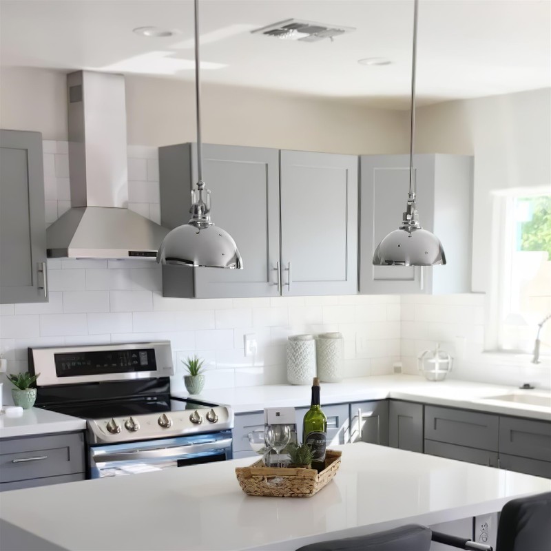 Kira Home Belle 9" Modern Industrial Pendant Light, Adjustable Length