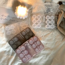 BEDARTIST 6 in 1 Contact Lens Cases, Travel Eye Contacts Case Box Holder, Contact Lenses Tweezers Remover Tool Solution Bottle Kit for Daily Outdoor (Clear White)