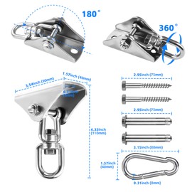Heavy Bag Hanger, Heavy Duty Punching Bag Mount Hanger Bracket, Stainless Steel 360° Swivel Chain for Heavy Bag Gym Punching Bag Aerial Yoga Swing Trapeze Hammock