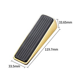 Architectural Hardware - Heavy Duty Zinc Door Stopper with Rubber Anti Scuff Grips - Metal & Rubber Wedge Door Stoppers for Bottom of Door - Modern Door Stops - Door Wedge (3 pcs)