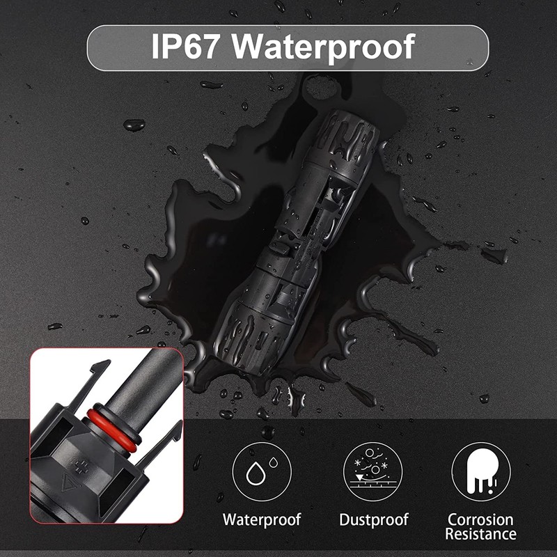 JUTOSU Solar Panel Cable Connector MC4 Connector Male / Female