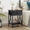VECELO Modern Versatile Nightstands X-Design Side End Table Night Stand