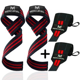 MERCURYAL Pack Straps Gym + Wrist Wraps for Weightlifting, Weightlifting, Fitness Grips, Gym, Crossfit Wrist Wraps - Gym, Gym, Fitness Accessories for Men and Women