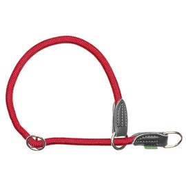 Leisegrün Adjustable Retriever Collar for Dogs Made of Nylon with Pull Stop, Derby Model, Red, Size: L
