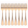 Rose Gold Salad Forks Set of 8, Stainless Steel Silverware