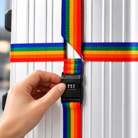 Adjustable Luggage Straps for Suitcases – 3-Digit Combination Lock and Secure Cross-Strap Design for Travel