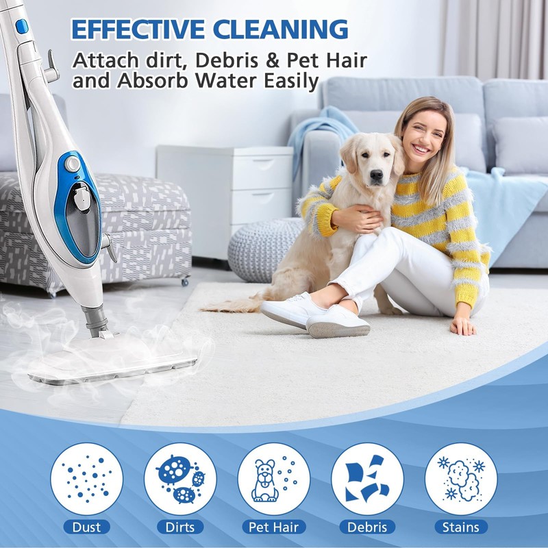 LINNIW 8 Pack Replacement Steam Mop Pads Compatible for PurSteam