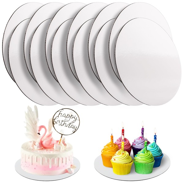 WINKIO 12 Pcs Cake Boards, White Cake Boards 8 inch