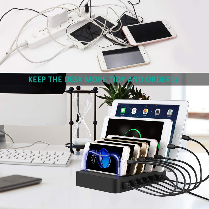 Charging Station Dock & Organizer for Cellphone Tablet Earphone MP3