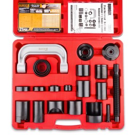 KOOPOOL Ball Joint Press Kit 21-Piece,Master Upper and Lower Ball Joint Removal Tool,Bushing Removal Tool,U Joint Brake Anchor Pin Service Tool for Universal Cars, Vehicles,Light Trucks