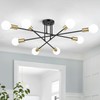 Modern Sputnik Chandelier 8-Light Industrial Ceiling Lights Fixture 32" Black