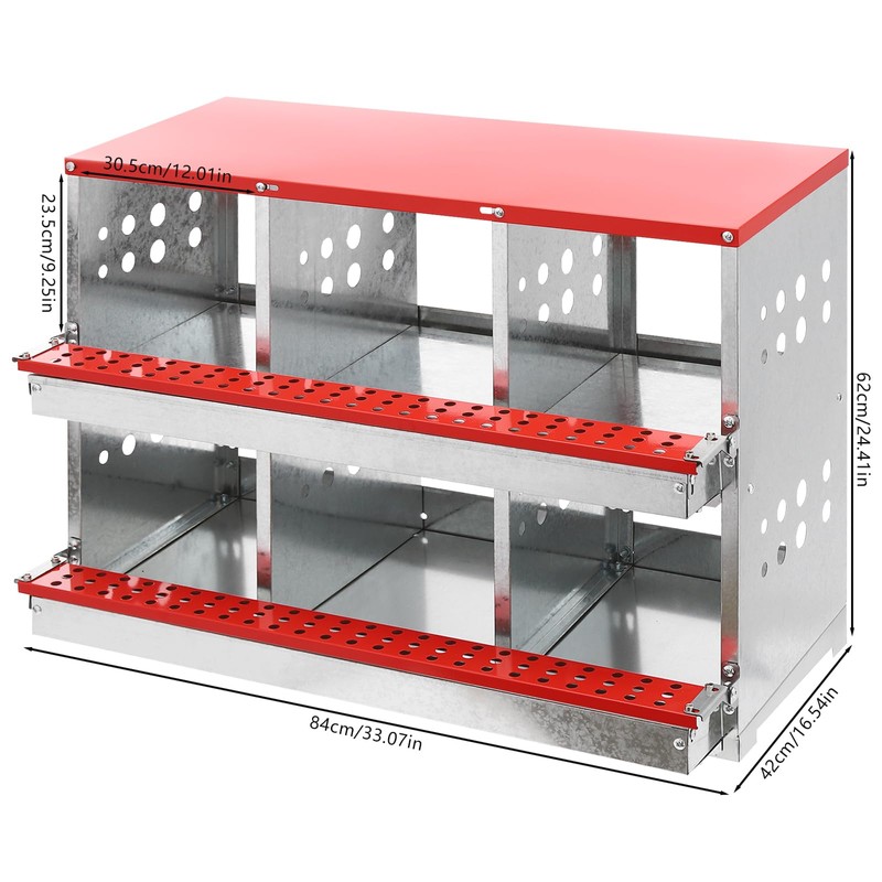 Chicken Nesting Boxes, 6 Hole Nesting Box for Chickens with