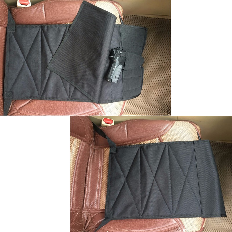 Under Seat Concealment Holster with Spare Pouch for Car Office