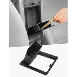Savadicar One-Touch Hidden Storage Organizer Compatible with 2007-2010 Jeep Wrangler JK JKU, Center Console Concealed Box for Secret Extra Space, Interior Armrest Accessories, Black