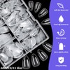 LoveOurHome 600 Uñas Postizas Cortas Almendradas, Uñas Postizas Transparentes De