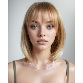 Jewever Dainty 3-4 mm Faceted Beads Necklace Simple Boho Crystals Choker Necklaces for Women and Men Trendy Jewelry Gifts, Stone, Morganite