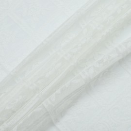 CAPASTEC Lace Table Cloth, Tablecloth, Square, Glossy Florets Design, Polyester, Cream Color, Washable, Stylish, Table Runner, Dining Room, Living Room, Decor, Solid, 1 Piece, 23.6 x 23.6 inches (60 x