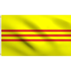 DMSE South Vietnam Vietnamese Lá cờ Tự do và Di sản Flag 3X5 Ft Foot 100% Polyester 100D Flag UV Resistant (3' X 5' Ft Foot)