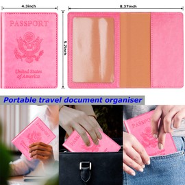 Herain Passport Holder for Travel Cruise Essentials 2 Pcs, Passport Cover Wallet Case Travel Gifts Women Men Family, Passports Book Holders Vacation Accessories Must Haves