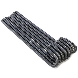 Trident Fence 18 inch Steel J Hook Rebar Ground Stakes (8 Pack)