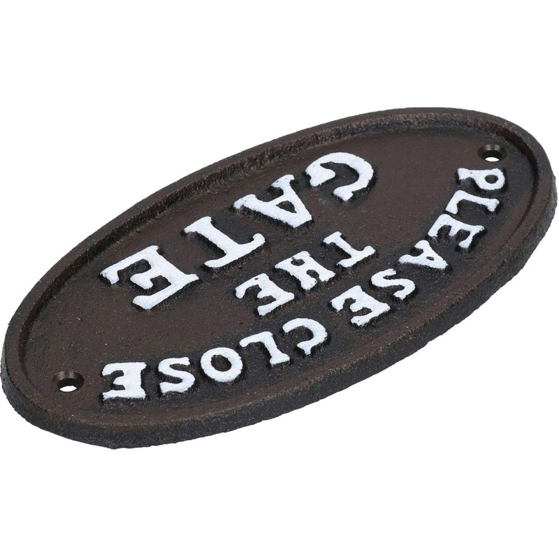 AB Tools Please Close The Gate Black Cast Iron Sign