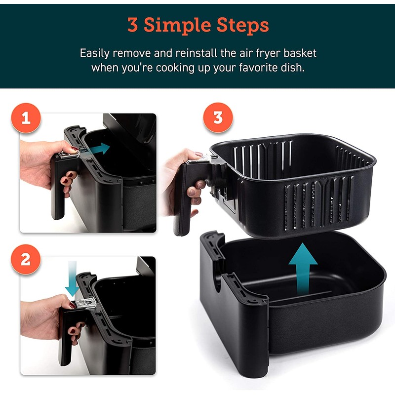 COSORI Air Fryer Accessories, Replacement 5.8QT Original Basket Black