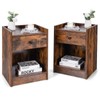 Giantex Nightstands Set of 2, Wood Bedside Tables with Storage