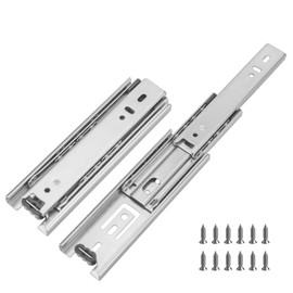 LONTAN 6 Inch Full Extension Drawer Slides Ball Bearing Cabinet Drawer Glides 3 Section Drawer Track 1 Pair Silver Drawer Runners Side Mount Drawer Slides for Furniture