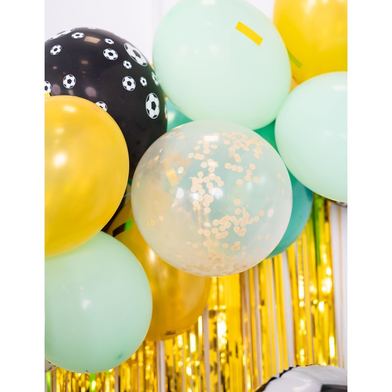 12" Gold Confetti Balloons, 6ct