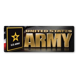 Army Chrome Bumper Strip Magnet by Magnet America Is 2.875" x 7.75" Made for Vehicles and Refrigerators