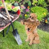 Resin Bird Bath Statue Puppy Tree Ornaments Bird Feeder for