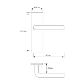 Turnberry Cast Iron Door Handle Lockset 180mm X 45mm Black Antique