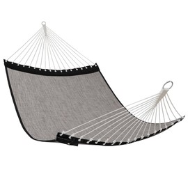 Patio Watcher 13 FT Quick Dry Olefin Hammock - Outdoor Double Hammock with Metal Curved Spreader Bars - 450 lbs Capacity - Mocha