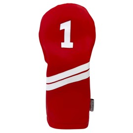 Red and White Sunfish Leather Golf Headcover 5 Piece Set 1 3 5 X H Driver Fairway Hybrid