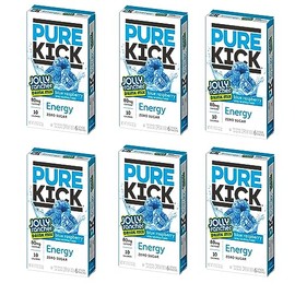 Pure Kick Singles To Go, Jolly Rancher Blue Raspberry, Energy Drink Mix, 6 Sticks Per Box, 6 Boxes (36 Single Servings)